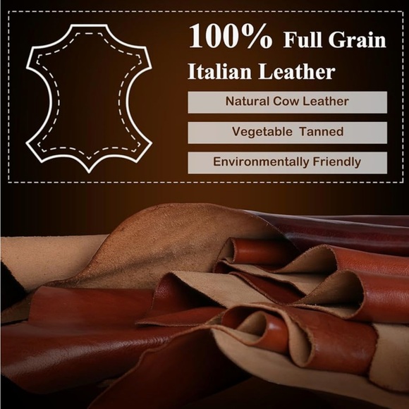 Banuce Genuine Full Grains Italian Leather Briefcase Women / Men Laptop Bag NEW - Picture 9 of 9